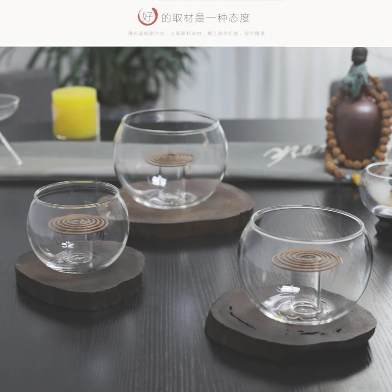 

Vases Home Room Decor Candle Holder Incense Candlesticks Holder Household Sandalwood Glass Mosquito Coil Incense Incense Burner