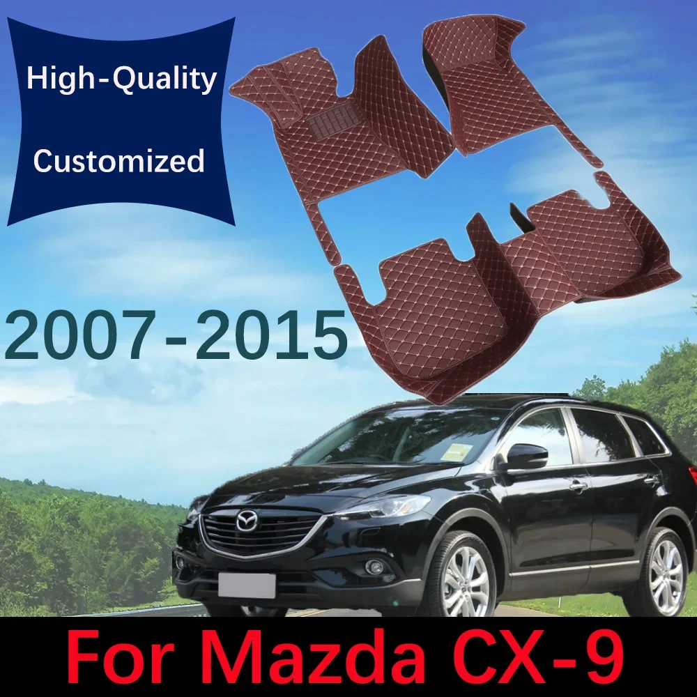 

Custom Leather Car Floor Mats For Mazda CX-9 2007 2008 2009 2010 2011 2012 2014 2015 Automobile Carpet Rugs Foot Pads