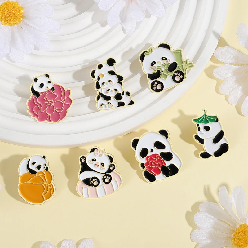 3-9 teile/satz Cartoon Capybara Rote Ohren Kaninchen Panda Katze Emaille Pins Anime Filme Fahrzeug Kugel Broschen Revers Abzeichen schmuck Geschenk – Detail 6