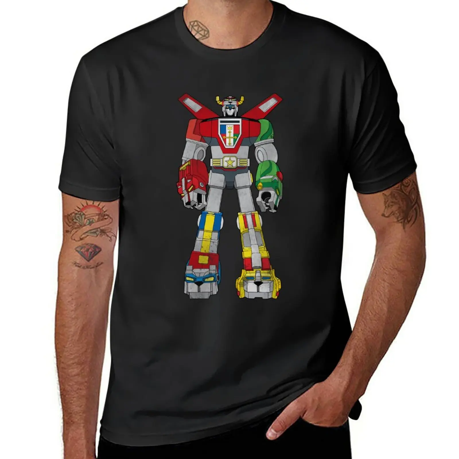 New Voltron: T-Shirt Legendary Defender Retro Battle Ready Abbigliamento Vintage Top T-Shirt Grafiche Da Uomo Hip Hop