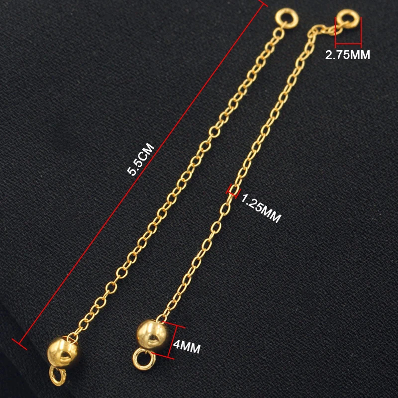 Real 14K Gold Filled Extension Chain 5.5CM Chain Necklace Gold Filled Chain DIY Jewelry Hypoallergenic Jewelry Accessory