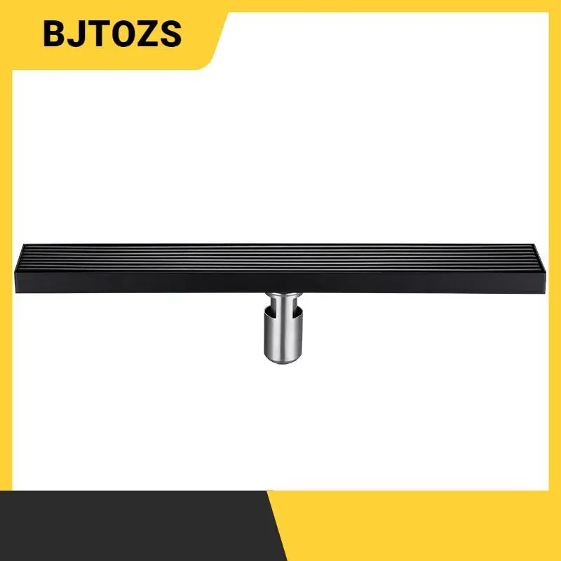 

1PC 304 Bathroom Stainless Steel Floor Drain Black Rectangular Bathroom Kitchen Long Linear Drainage Drainer