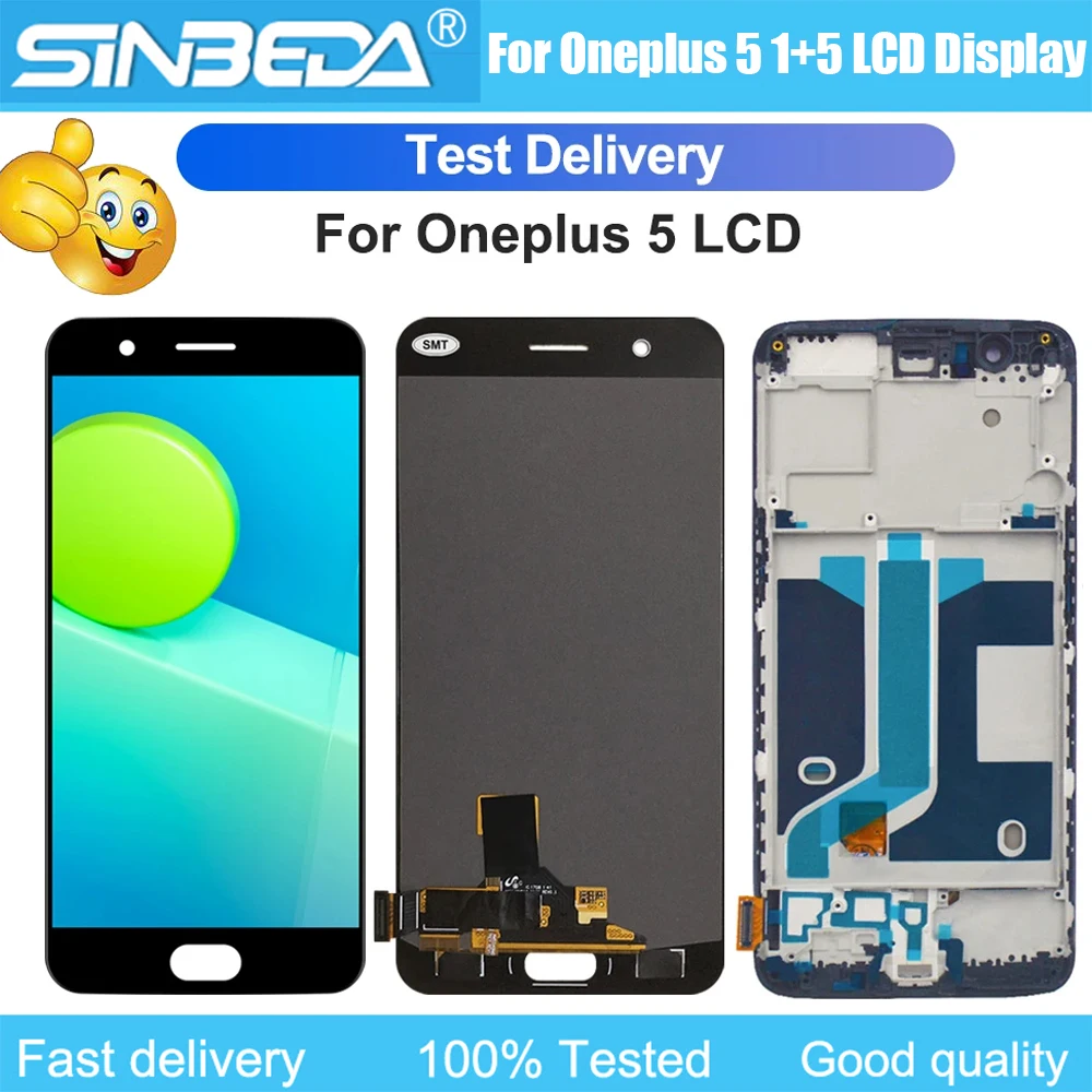 

5.5" Super AMOLED OLED For Oneplus 5 A5000 LCD Display Touch Screen Digitizer With Frame Replacement Display Replacement Parts