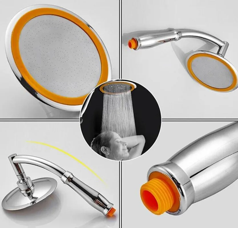 Bathroom 6 Inch High Pressure 360 Degrees Rotation Large Round Big Rainfall Sprayer Bathroom Hand Held Shower Head Accessories 4