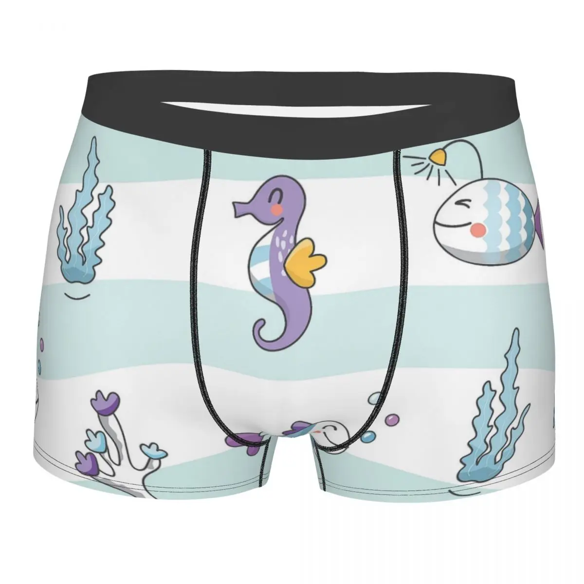 

Водные растения животные моря умные мягкие свободные и счастливые трусы мужские трусы Мужское нижнее белье вентилируемые шорты трусы