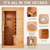 Infrared Sauna 1 Person,Full Spectrum Infrared Sauna for Home,Indoor Dry Sauna with 4 Heater Panels,Bluetooth and Tempered Glass 5