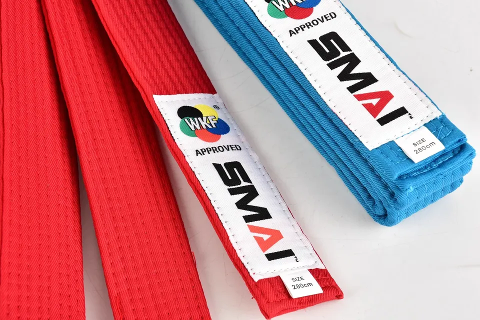 Cintura Da Competizione Karate WKF - New Fighter Per Kumite, Rosso O Blu, Cotone 100%, Omologata - Foto 5