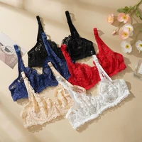 Soutiens-gorge sexy en dentelle pour femmes, soutien-gorge en dentelle grande taille 34-40 bonnets B/C, bralette push-up ajourée, lingerie pour femmes courbes 3