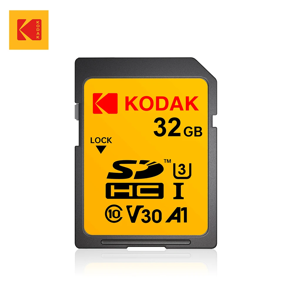 KODAK Kamera SD Hafıza Kartı U3 256GB 128GB 64GB 32GB SD Kart 4K HD Video Flash SD Kart Orijinal Class 10 Kamera için