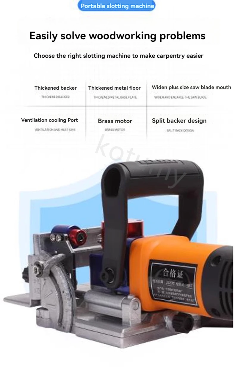 Handheld Lamino Slotting Machine Woodworking Tenoning Machine Angle Adjustable Home Improvement Slotting