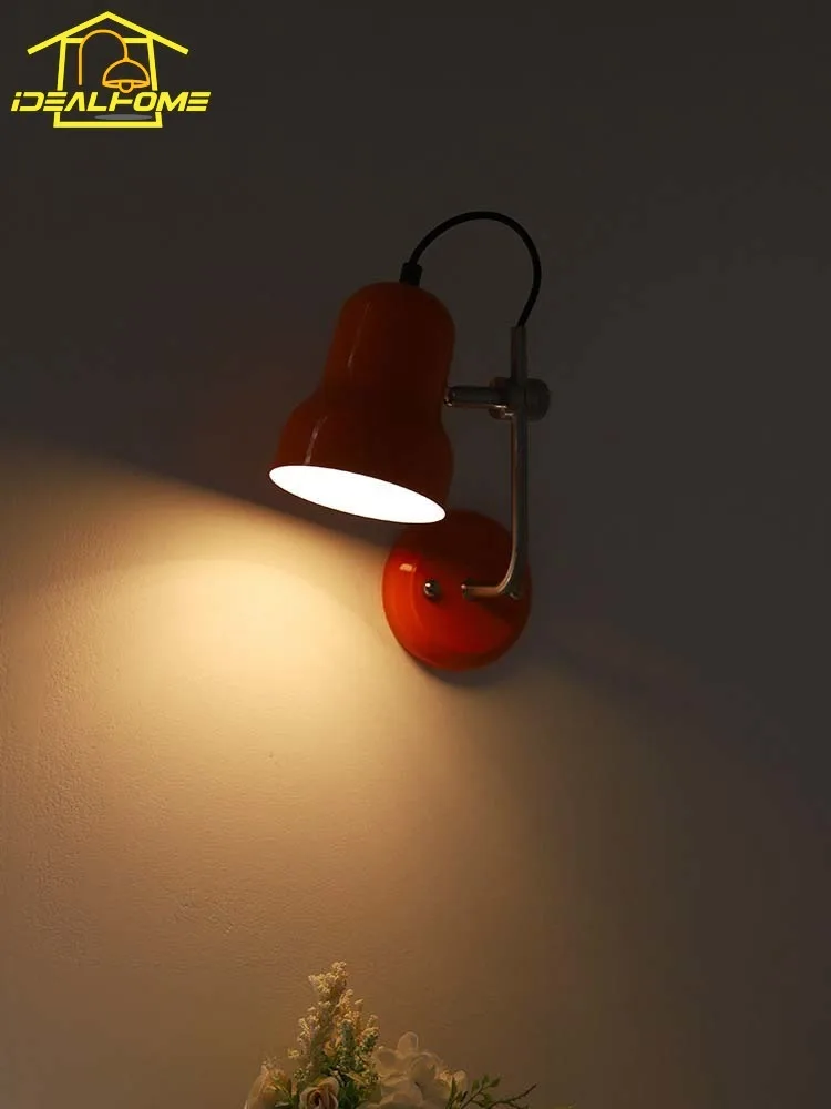 Bauhaus Vintge Medieval Wall Lamp LED E27 Iron Art Atmosphere Adjustable Wall Mounted Bedroom Bedside Study Reading
