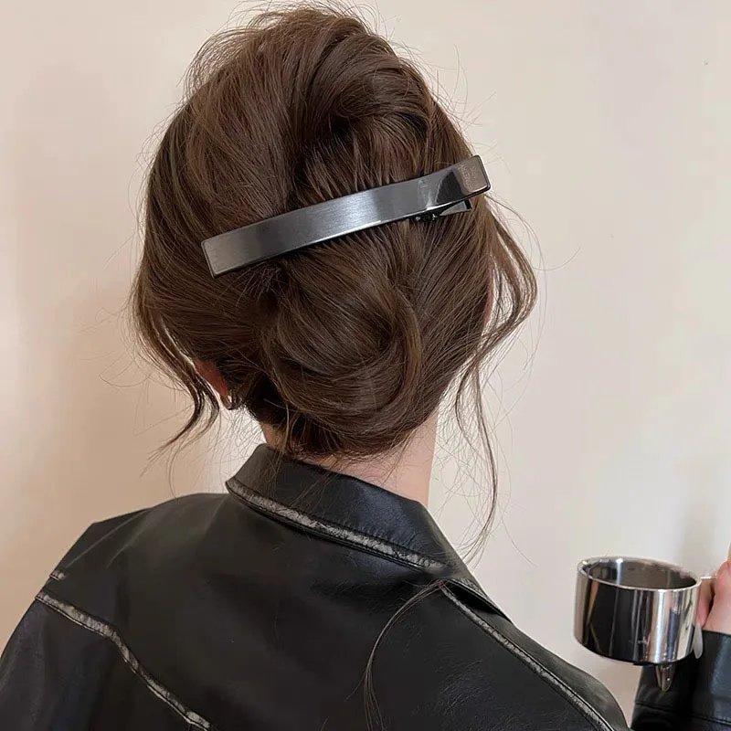 Mode Metall Haar Clip Barrettes Koreanische Einfache Glatte Ente Clips Haarnadeln Für Frauen Trendy Haar Clmap Zubehör Mädchen Ornament – Detail 15