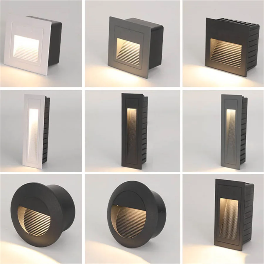 IP65 방수 LED 벽 램프, 3W 5 W 야외 LED 계단 조명, 계단 조명, 매입형 LED 벽 코너 조명