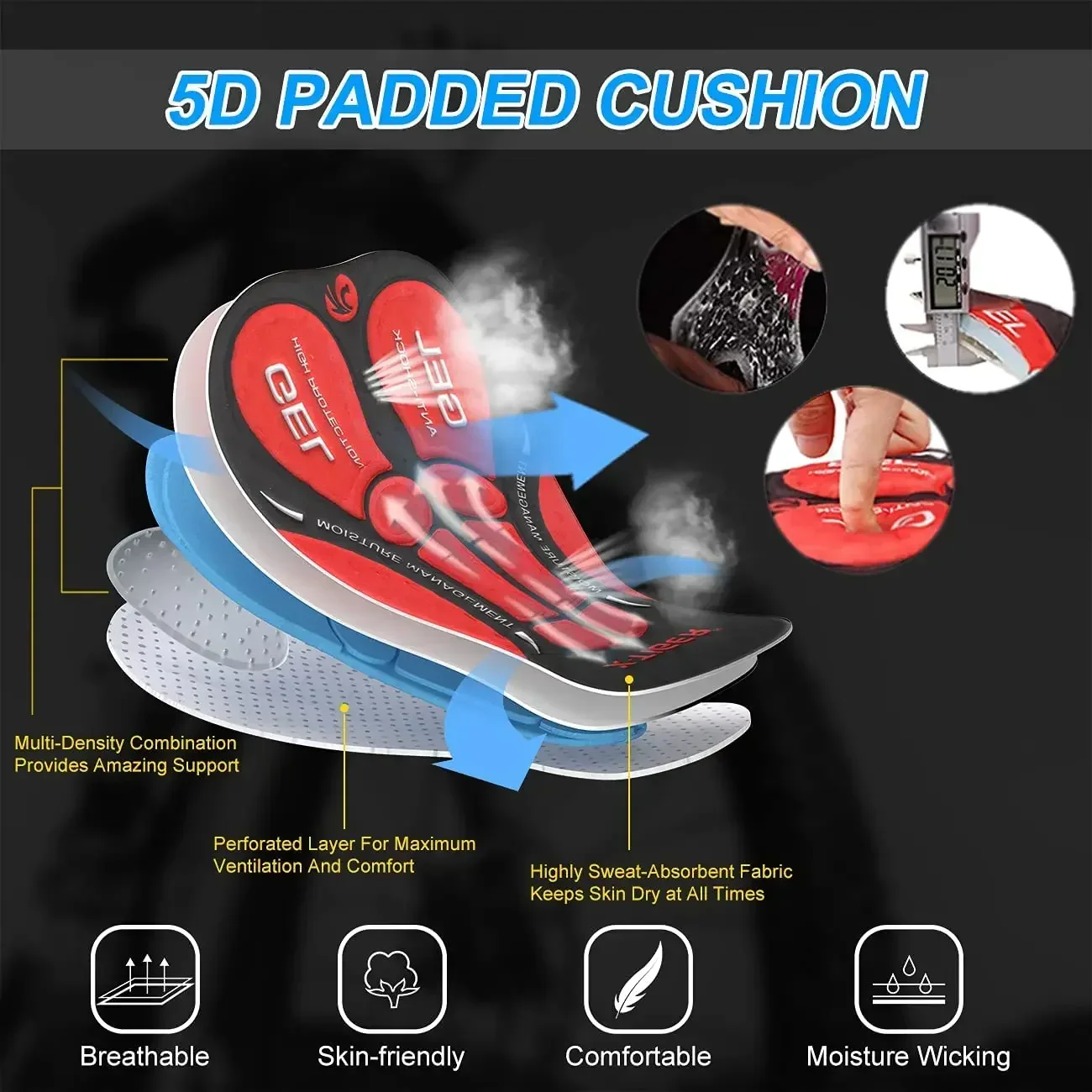 Men's Cycling Shorts Gel Pad 5