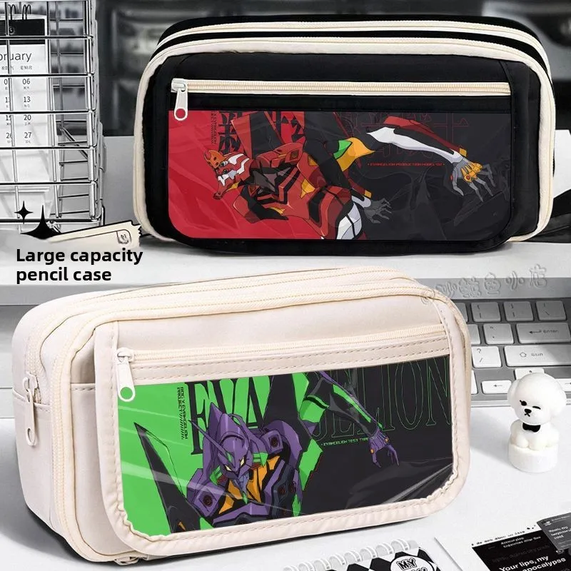 Evangelion Anime Pencil Case - Cute Cartoon Design with Large Capacity for School and Office Use