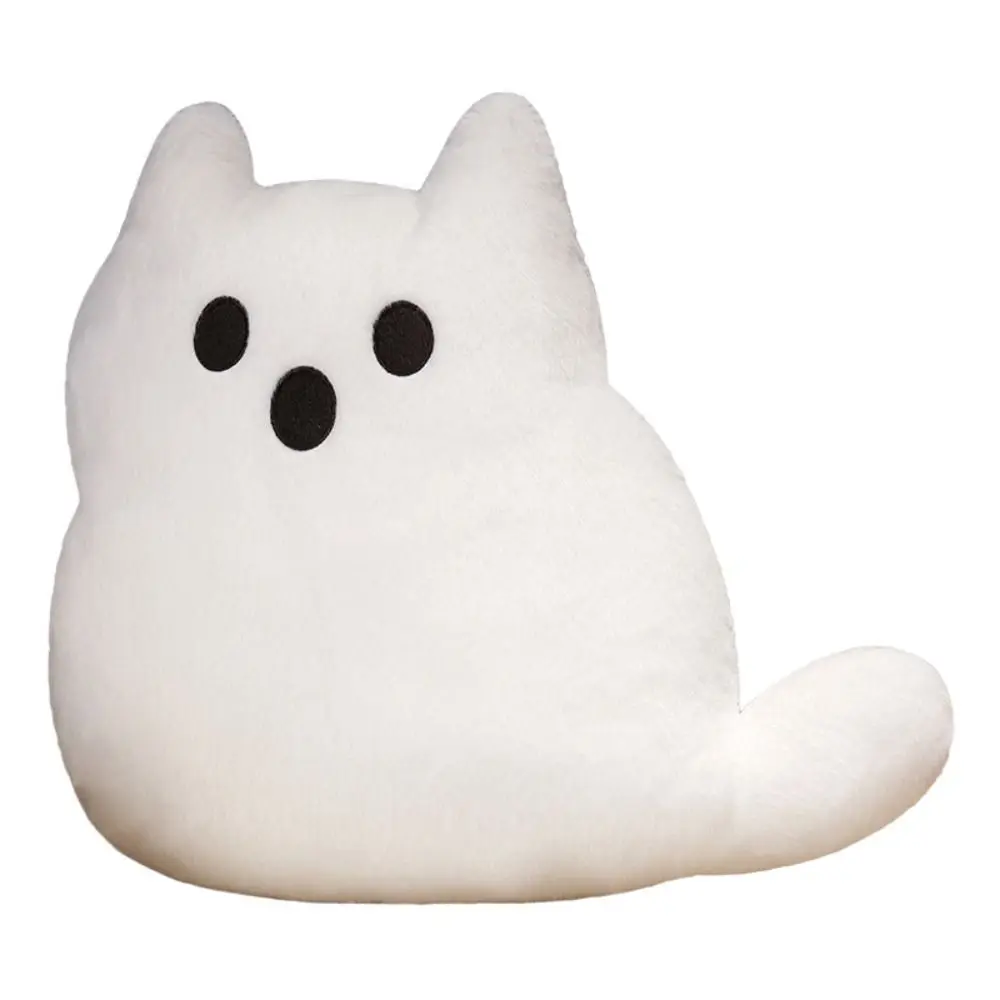 Halloween Style Ghost Cat Plush Toys Kawaii Cartoon White Cat Plush Pillow Funny PP Cotton Black Cat Plush Doll Home Decor