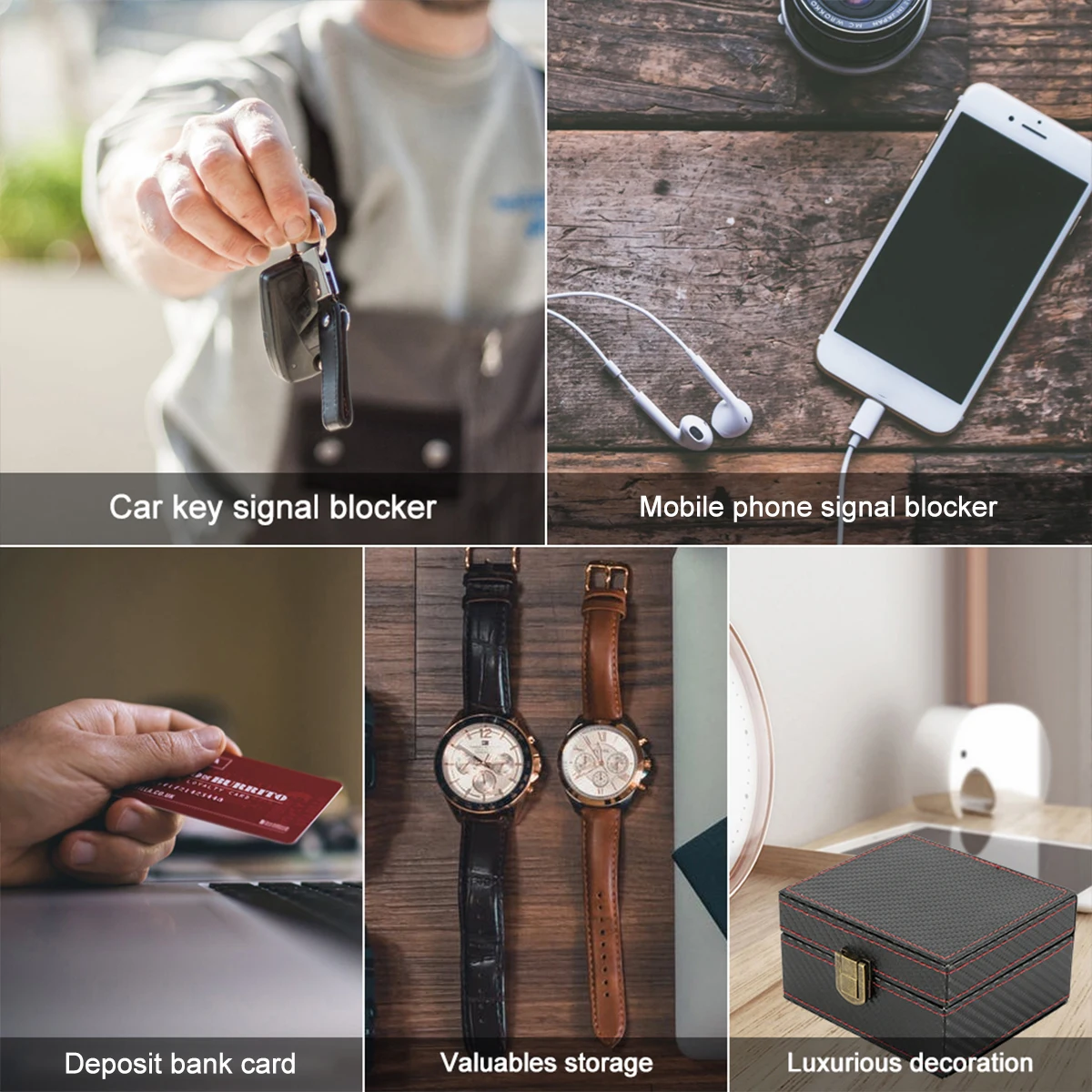 Signal Keyless Blocker For Mobile Phone Storage Anti-Theft Faraday Box Key Fob Protector Universal Radiation-proof Security Case