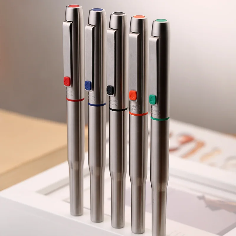 MAJOHN B25 Fountain Pen&Ballpoint Pen Stainless Steel  Pen Core,Ink Absorber,Ink Bag Dual-use,F-tip Durable Office Writing Pens 3