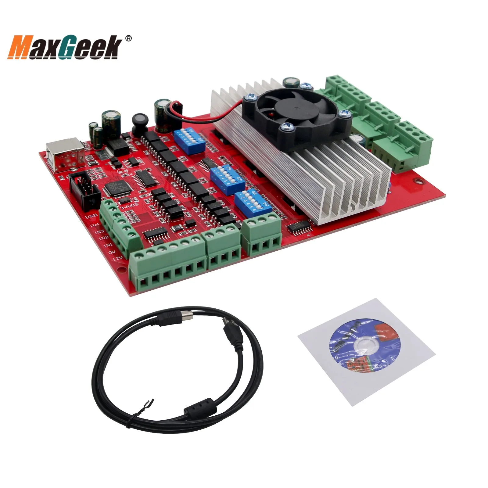 Maxgeek mach3 cnc 3 eixos stepper motor driver placa tb6560 porta