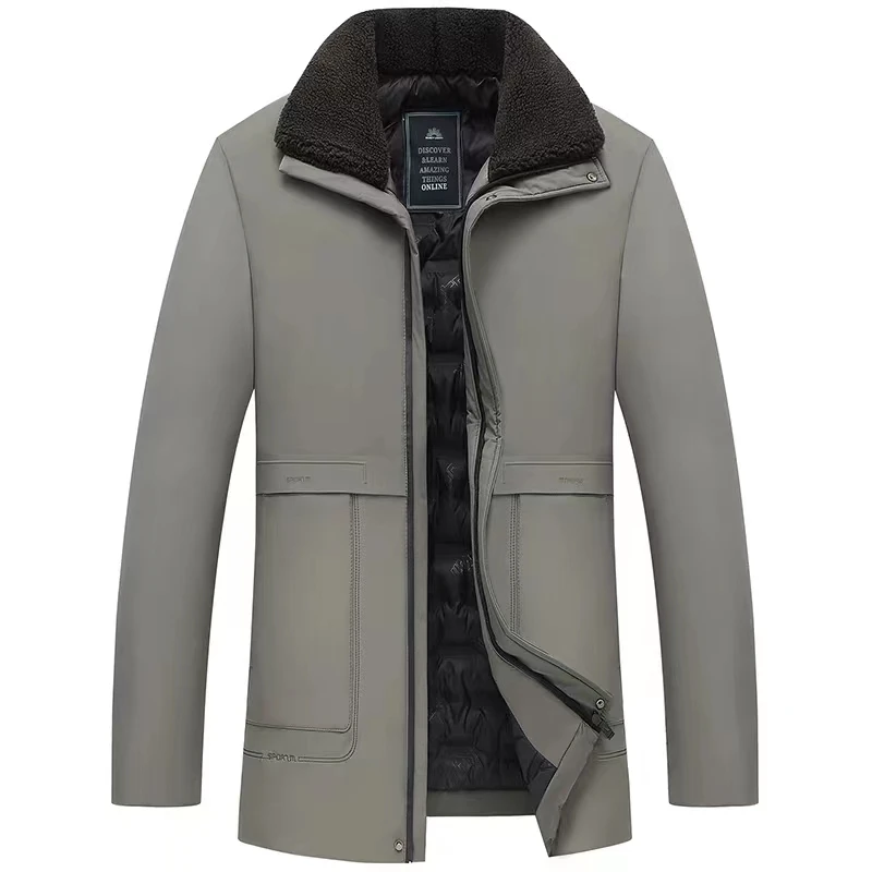 Men Cotton Jacket Winter Brand Parka Zipper Bomber Jacket Military Warm Thickened Solid Color Business Casual Coat