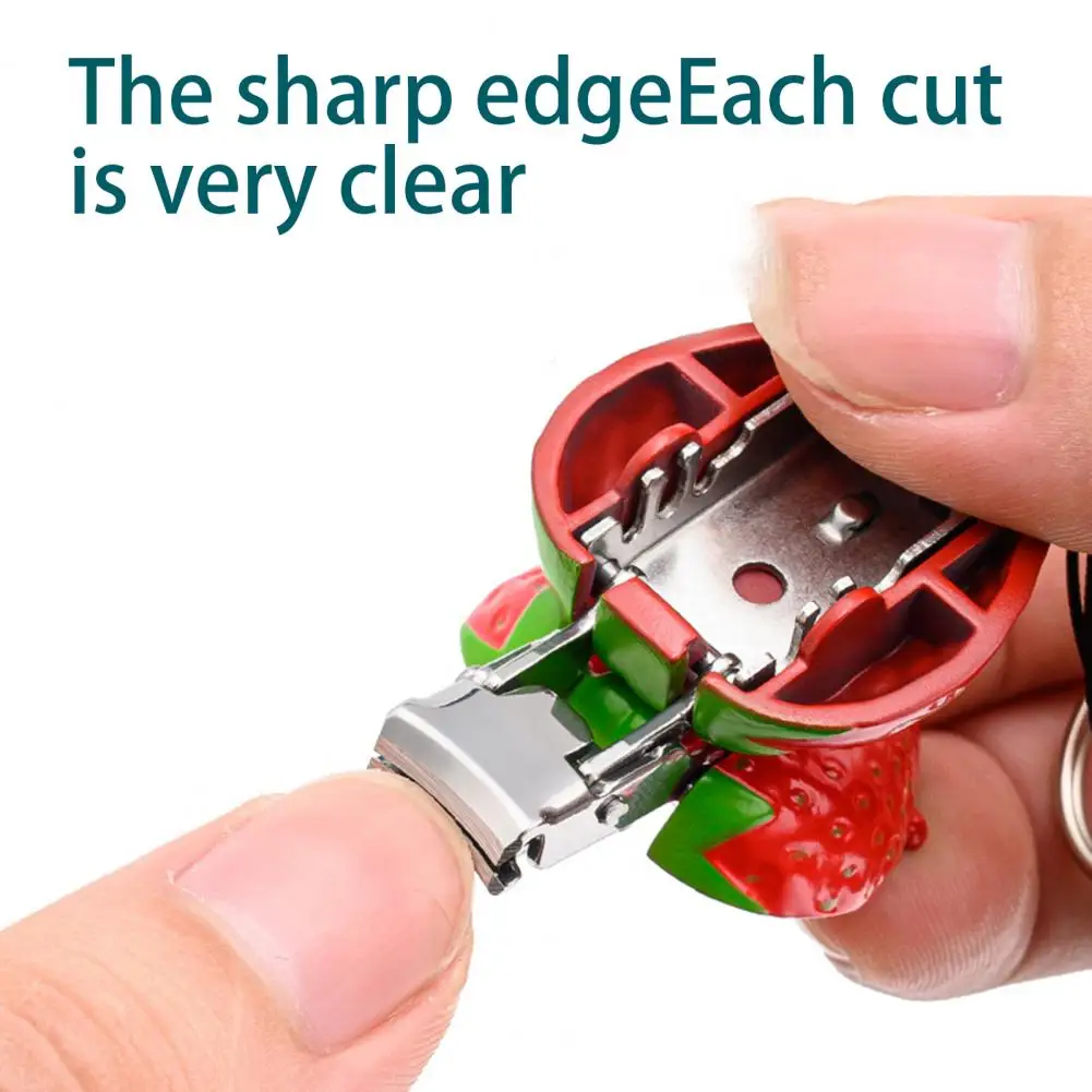Nail Clipper Set Folded Nail Clipper Mini Portable Cartoon Animal Fruit Panda Tiger Strawberry Keychain Nail Scissors Manicure Trimming Tool