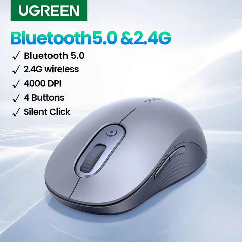 UGREEN Wireless Mouse Bluetooth 2.4G Ergonomic Silent Mute Gaming Mouse With AA Battery For Computer PC MacBook Laptop wireless mouse,gaming mouse,wireless gaming mouse,ergonomic mouse