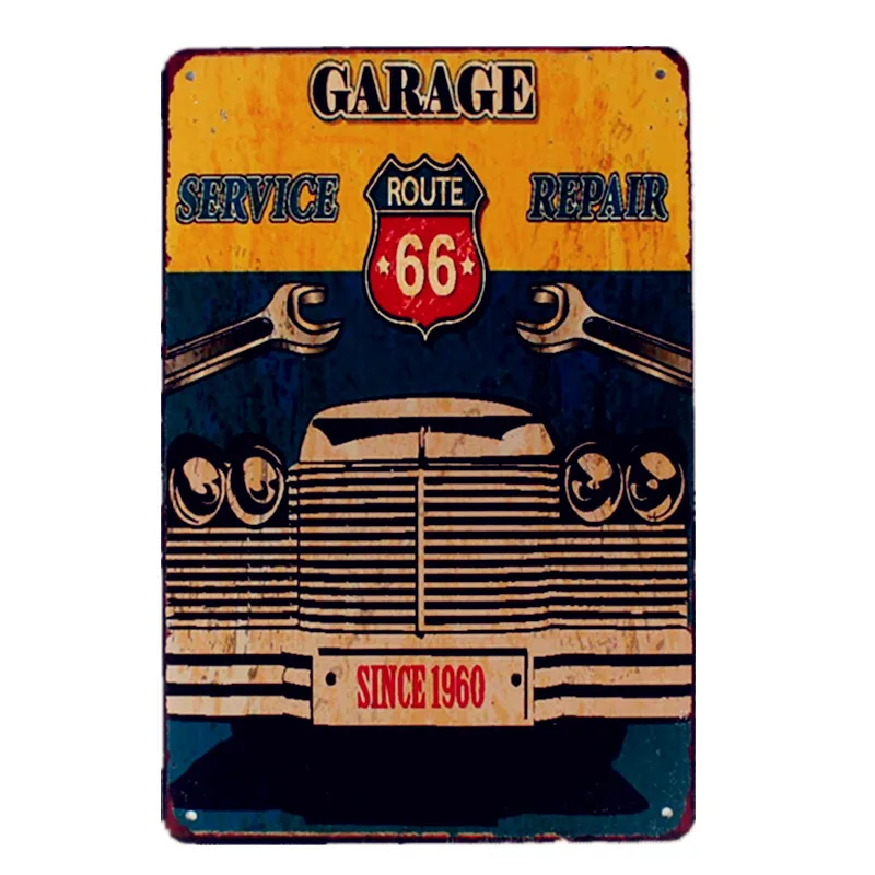 Полнофункциональный ремонт стен гаража Route 66 реклама искусство на стену картина