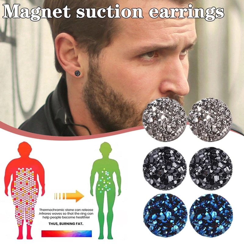 

Magnetology Lymphvity Germanium Earrings Non Piercing Acupressure Earrings Magnet Ear Studs Women Men Crystal Magnetic Earring