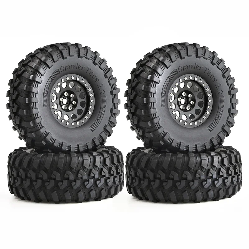 

135mm Metal 2.2" Beadlock Wheel Rim Tire Set for 1/10 RC Crawler Car Axial SCX10 Wraith RR10 Capra Traxxas TRX4 YK4082 YK4083