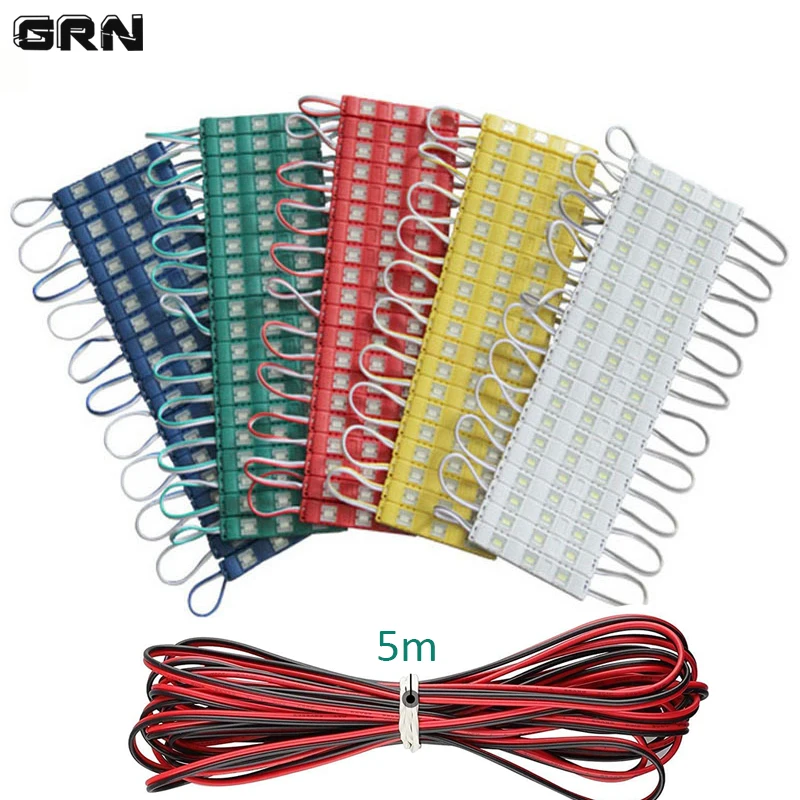 

Внутренний светодиодный светильник для фургона, модульная лампа 5730SMD, 12 В, 60 светодиодов, 5 м, подключение провода, освесветильник для автомобиля, автофургона, прицепа, автобуса, грузов
