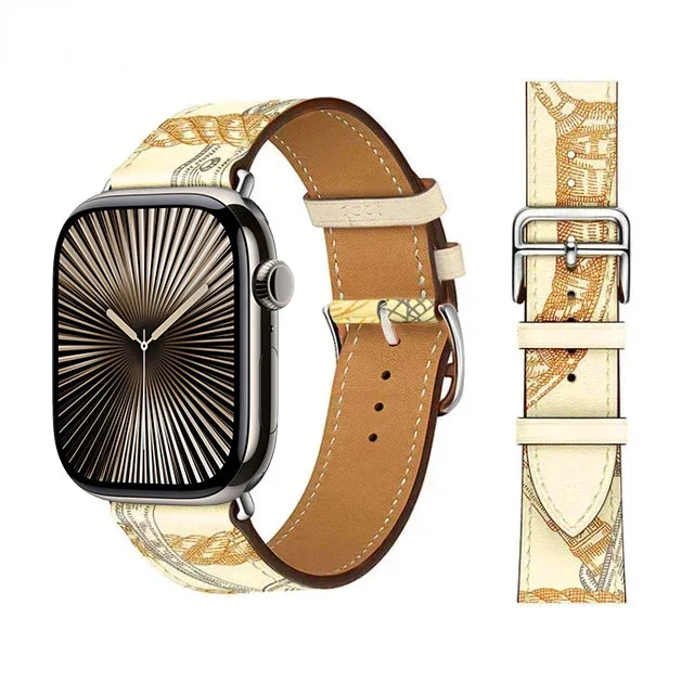 Premium Leather Strap for Apple Watch - Elegant and Durable Bracelet Correa