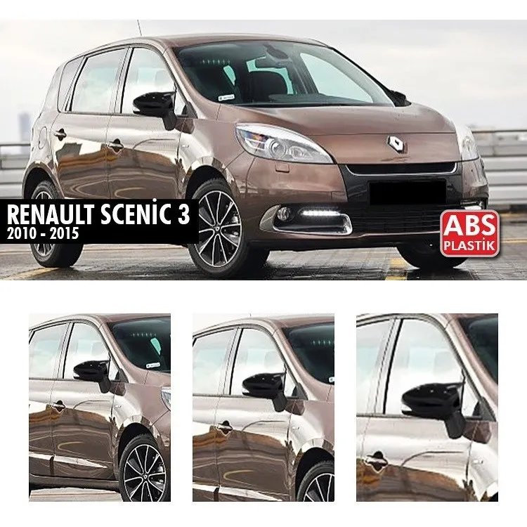 

Зеркальный чехол в стиле летучей мыши для Renault Scenic 3, глянцевый черный, черное фортепиано, левый и правый, Scenic MK3 2009 2016, зеркальные чехлы