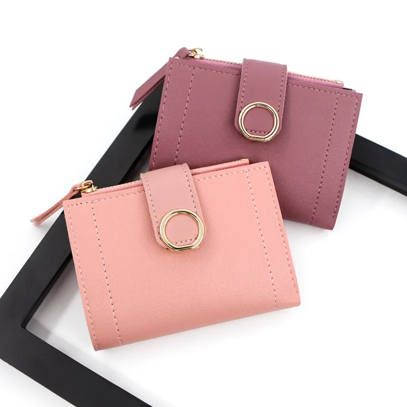 

Women Short Wallets Fashion Purse Money and Card Holder Coin Pocket Small Zipper Wallet PU Clutch Bag