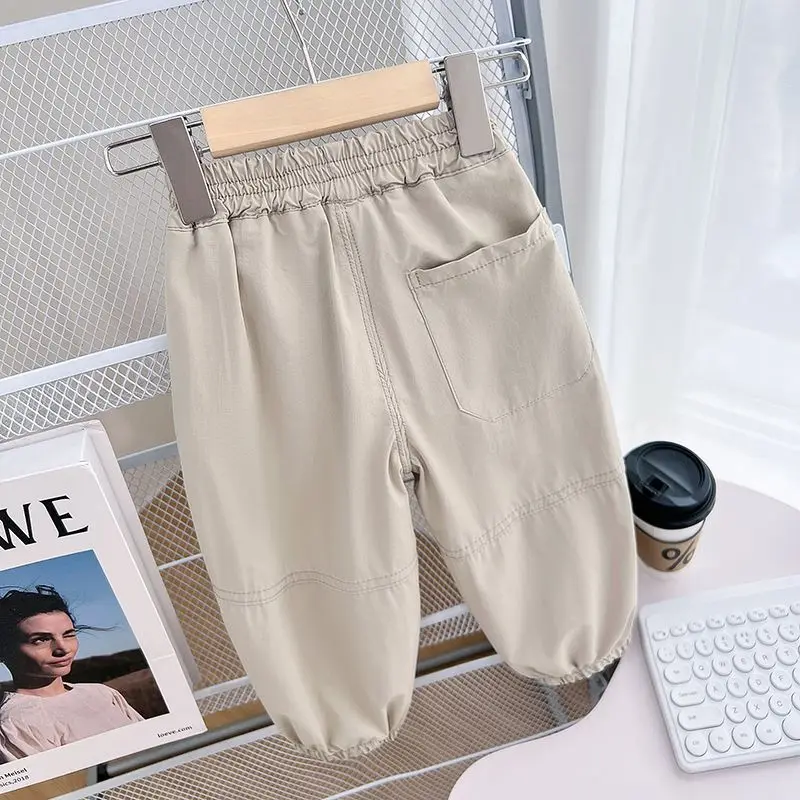 2-10Y Boys Thin Ice Silk Pants Summer New Children's Elastic Mosquito proof Quick Drying Pants kid Boys' Handsome Leggings