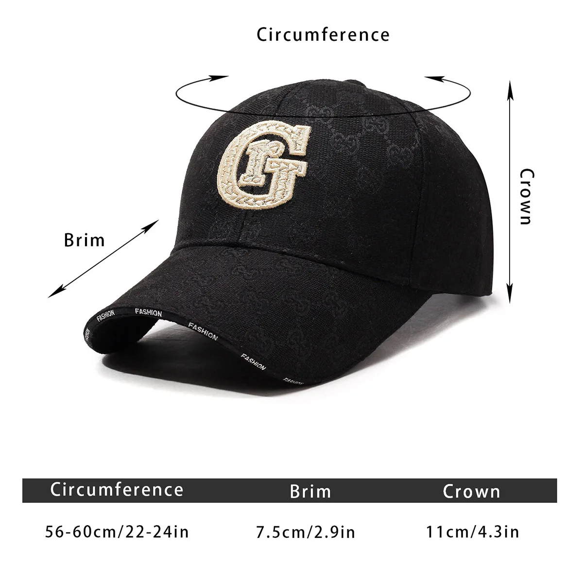 The New Embroidered Hat Is Unisex, Korean Version of the Trendy Fashion Cap, Hard Top, Trendy Brand Baseball Cap