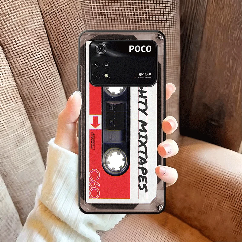 Retro 90s Cassette Tape Pattern Soft Phone Case