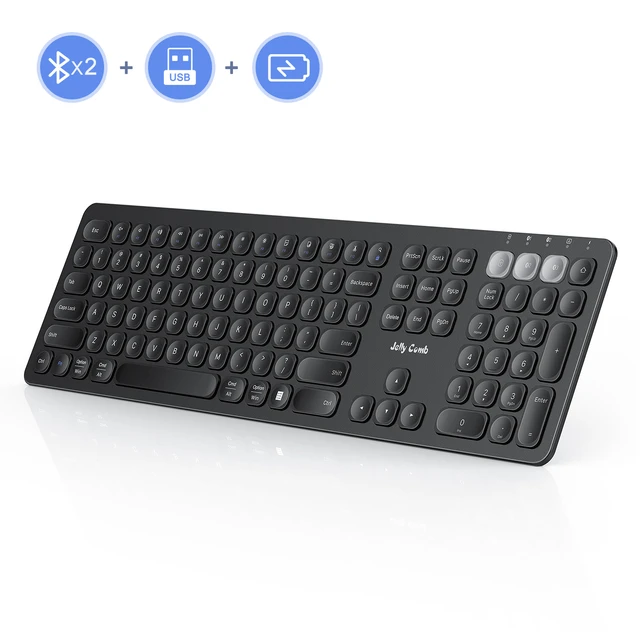 Jelly Comb Clavier sans Fil Bluetooth Rétro-éclairé, Connecter 3