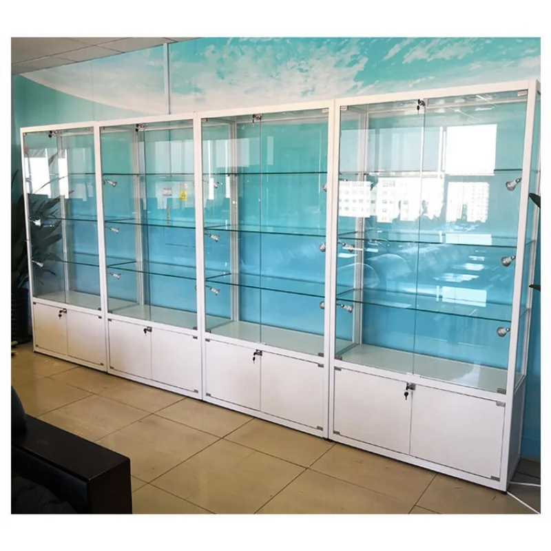 맞춤형 패션 vitrine 쇼케이스, 저렴한 잠금 가능 쇼케이스, LED 조명, 제품 디스플레이