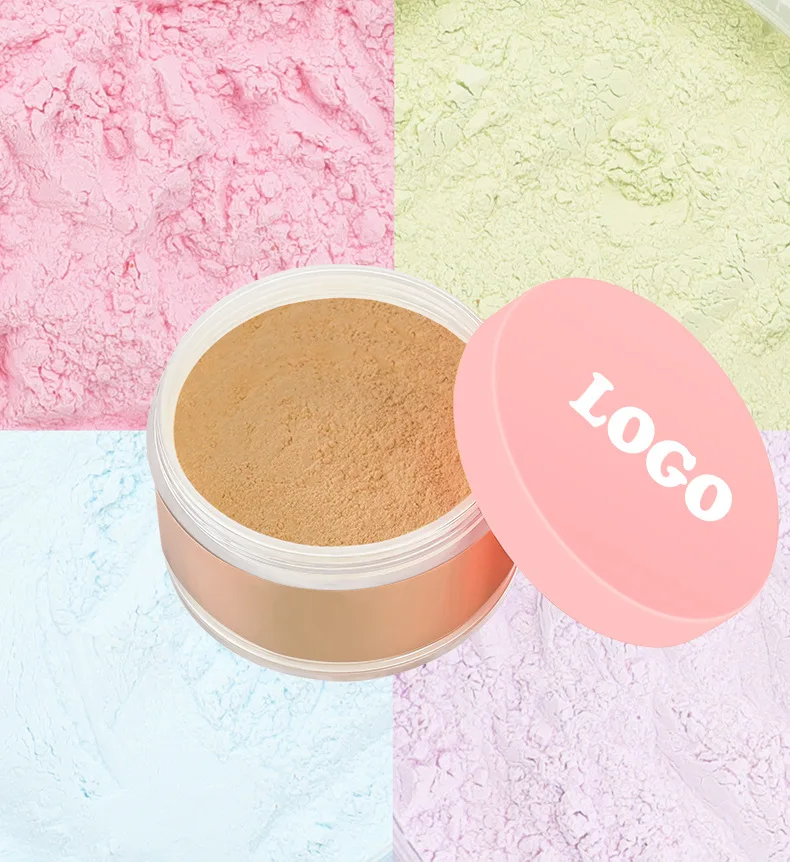 Description Picture 3 of itemPink Oil-control Loose Powder Private Label Waterproof Long-lasting Full Coverage Face Compact Setting Powder Makeup Cosmetics