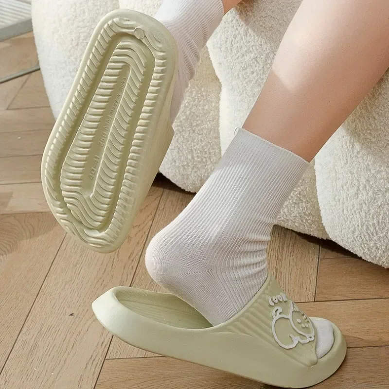 Summer Slippers Bathroom Platform Non-Slip Home Bear Cartoon Flip Flops Beach Women Slipper Sandals Slides Indoor Outdoor 2024