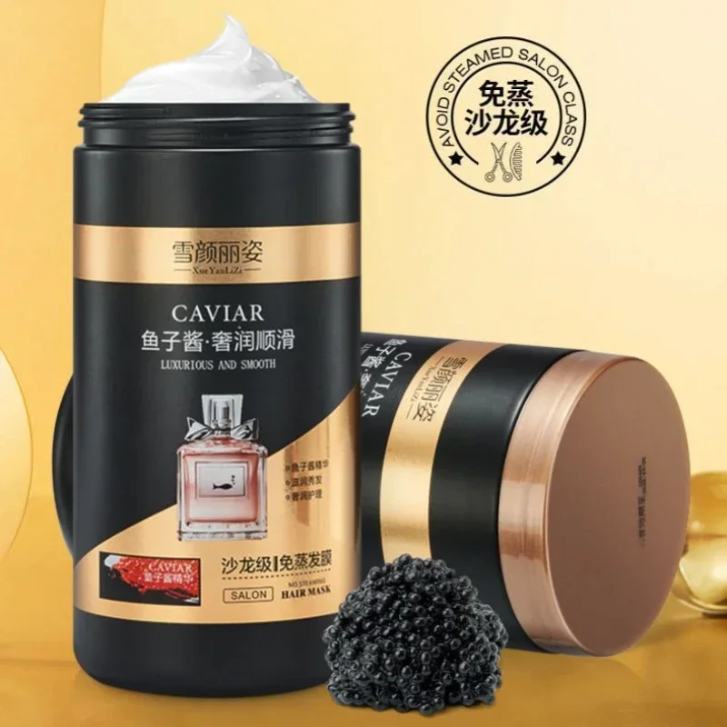 1000mL Hair Care Dye Dry Frizz  Caviar Hair Mask Repair Steam-free Ointment Moisturizing Conditioner