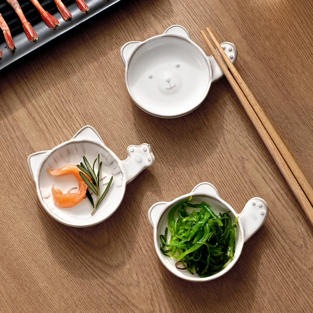 Soy Sauce Dish Chopstick Holder Creative Cute Side Dish Seasoning Dipping Sauce Dish Home Kitchen Ceramic Supplies 2