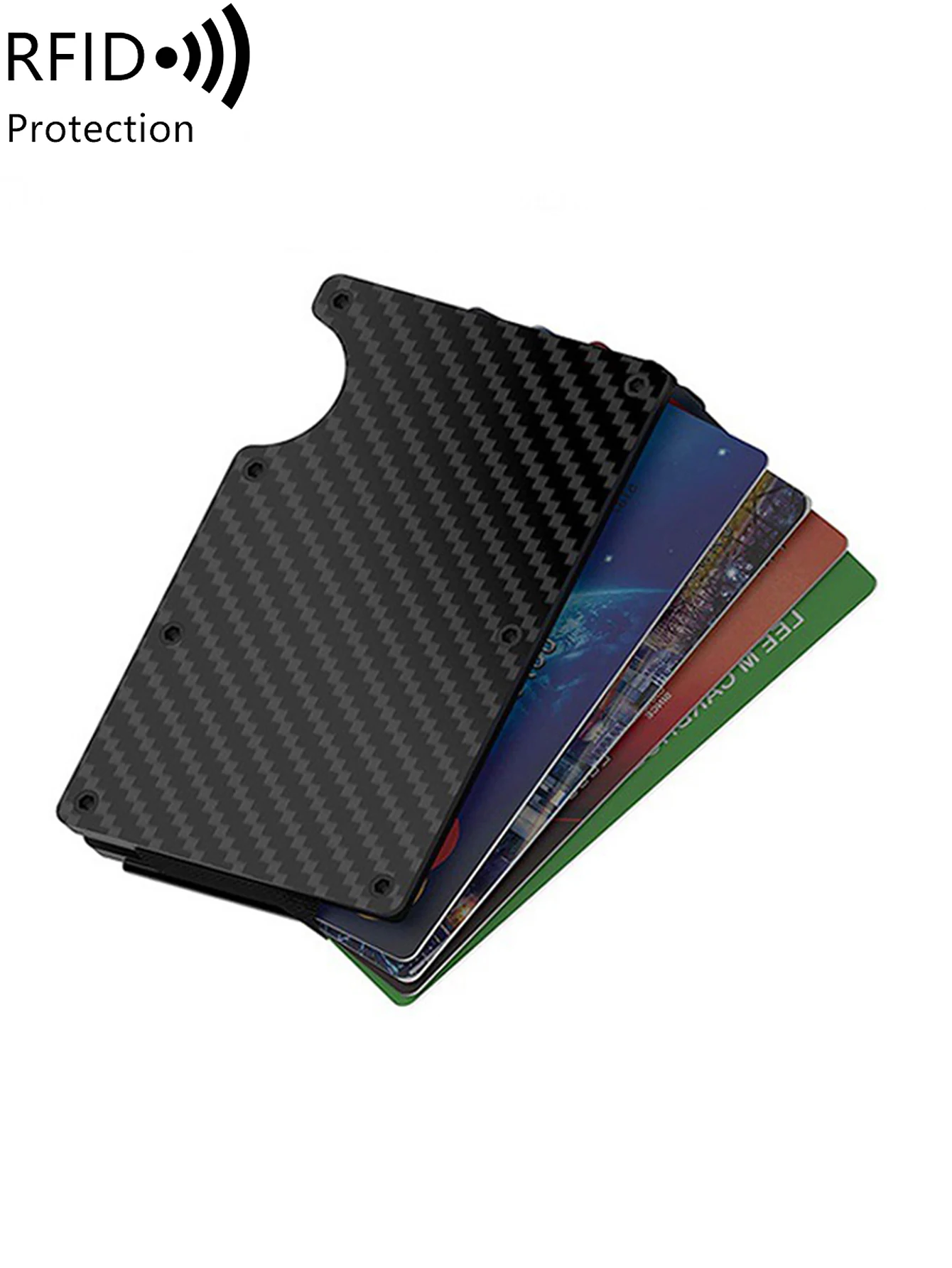 RFID carbon fiber metal card holder wallet For men and women ultra-thin mini minimalist bank cardholder wallet credit card holder carbon fiber wallet