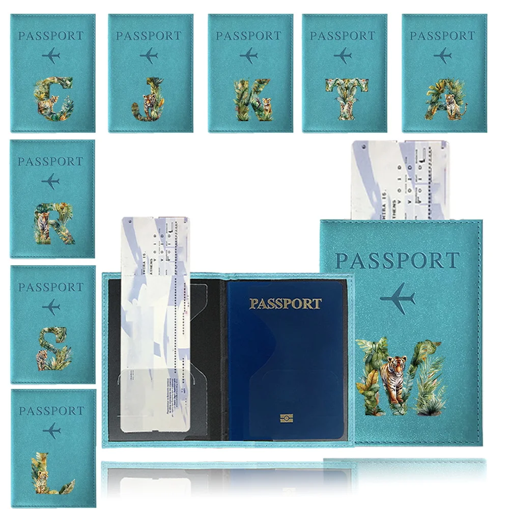 

Passport Cover Waterproof Dirt Passport Holder Jungle Tiger Printing Series Ticket Document Business Credit ID Card Wallet