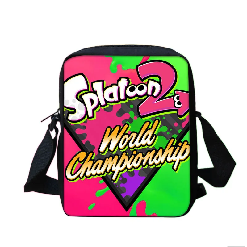 Boys & Girls Cartoon Anime Splatoon Printed Shoulder Bag Kids Casual Tote Phone Bag Men & Women Shopping Bag Best Birthday Gift 1