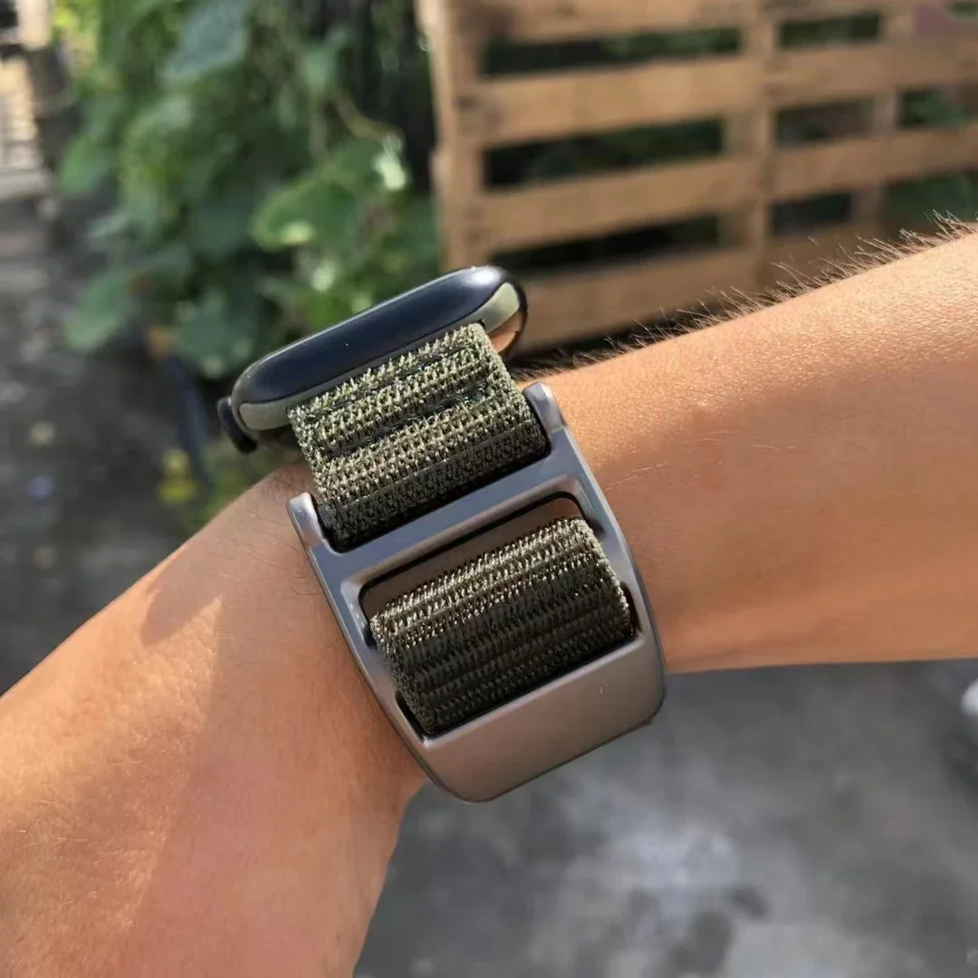 애플 워치용 나일론 루프 밴드, 울트라 2 49mm 45mm 44mm 스포츠 통기성 팔찌 밴드, 아이워치 9 8 7 6 5 4 SE 42mm 41mm 40mm