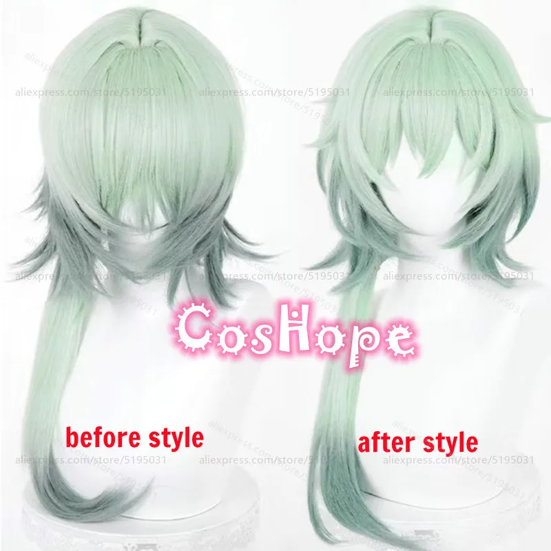HSR Anaxagoras Cosplay Wig Anaxa 65cm Green Gradient Wig Cosplay