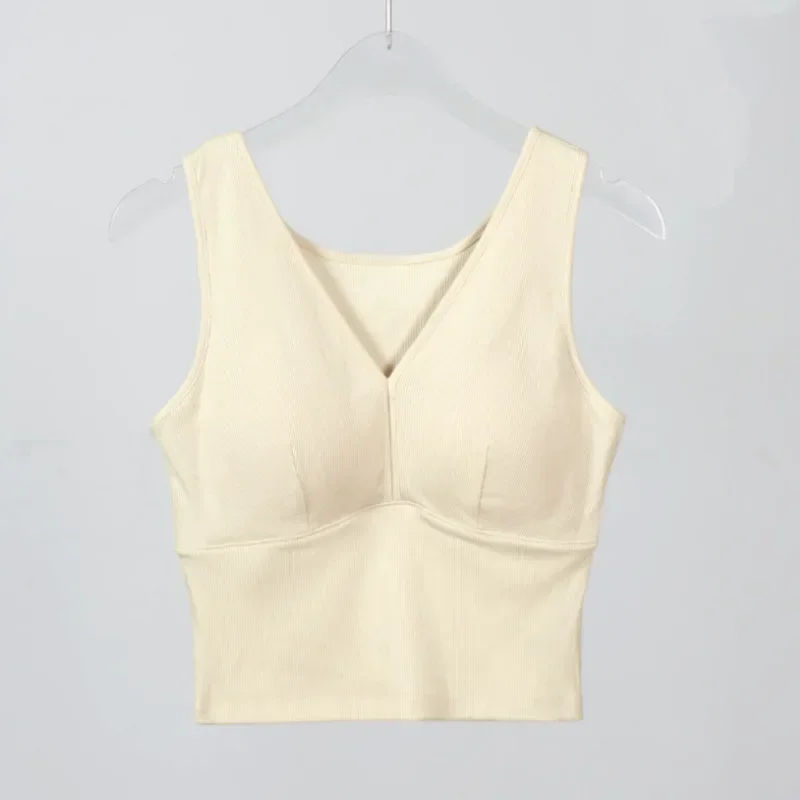 

Summer new short-style womens Deep V-neck simple elegant wind coaster sling vest gray22