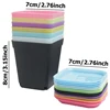 10pcs 7x7cm Plastic Square Flower Pot with Cover Garden Balcony Office Desktop Flower Pot Plant Growing Container 6