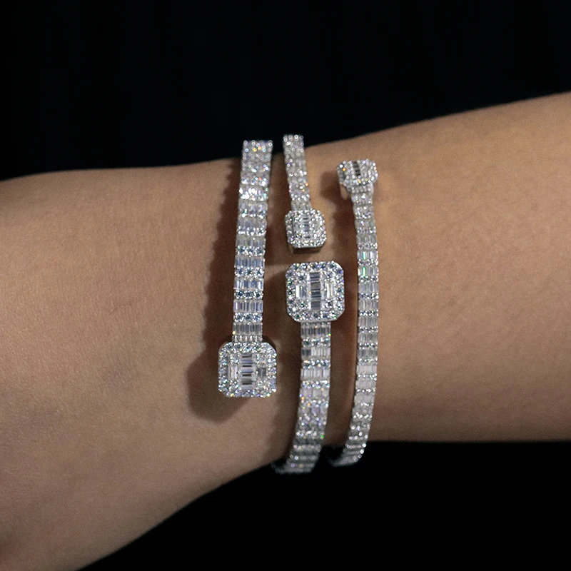 6 Carat TW 14K Solid Gold Men's Two Tone Square Diamond Bracelet – ASSAY